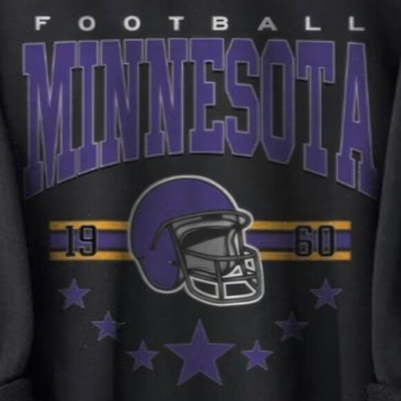 Minnesota Football shirt, Vintage 90s Minnesota crewneck sweatshirt unisex black - Picture 3 of 4